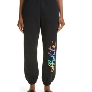 OFF WHITE Rainbow Script Logo Cotton Joggers